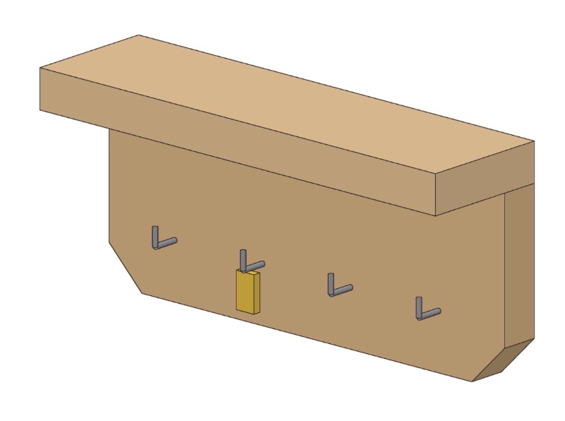 Key rack with shelf woodworking project