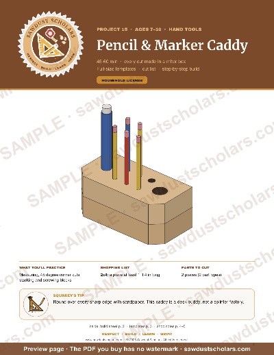 Pencil & Marker Caddy, sample page 1