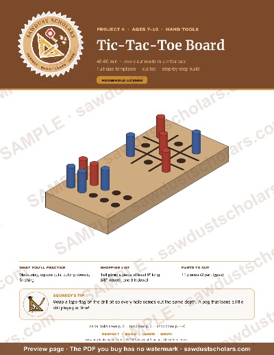 Tic-Tac-Toe Board, sample page 1