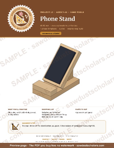 Phone Stand, sample page 1