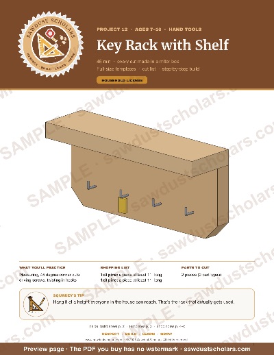 Key Rack with Shelf, sample page 1